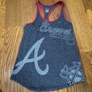 Nike MLB Atlanta Braves Baseball Navy Sleeveless Racerback Tank Top Women Size S